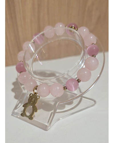 Bransoletka miś By o la la..! jasny róż