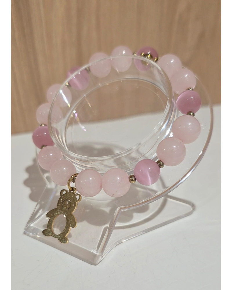 Bransoletka miś By o la la..! jasny róż