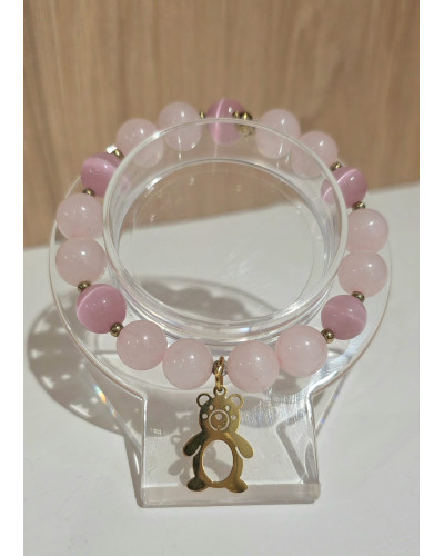 Bransoletka miś By o la la..! jasny róż