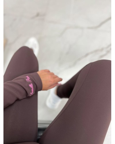 Komplet legginsy plus top La Milla czekoladowy