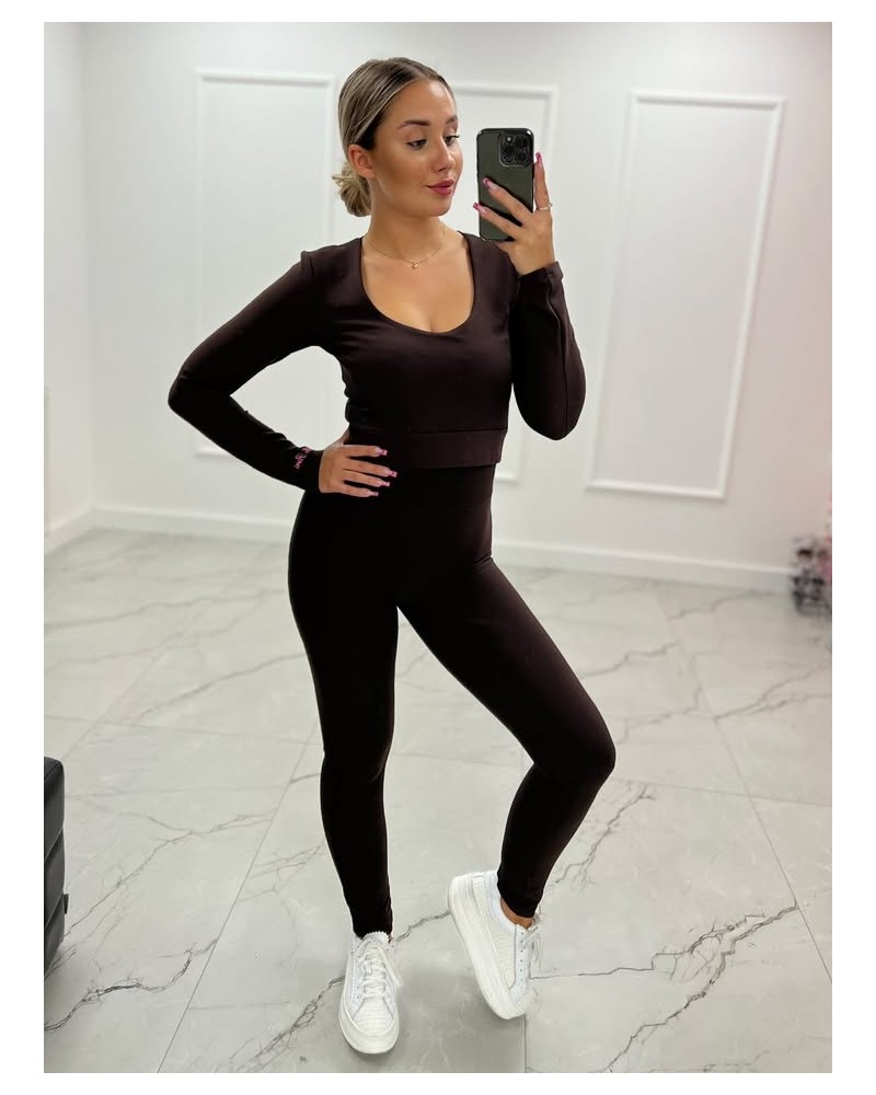 Komplet legginsy plus top La Milla czekoladowy Komplet legginsy plus top La Milla czekoladowy