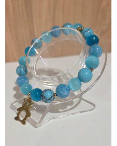 Bransoletka miś By o la la..! niebieska