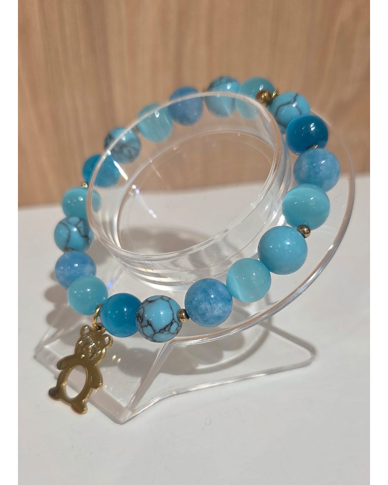 Bransoletka miś By o la la..! niebieska