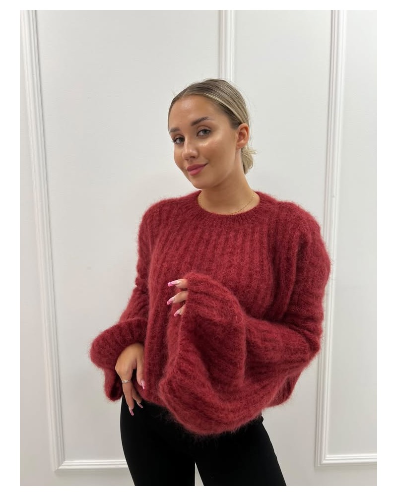Sweter moherowy dzwoneczek ceglany Sweter moherowy dzwoneczek ceglany