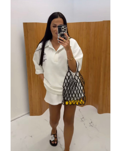 Komplet dresowy polo La Milla biały