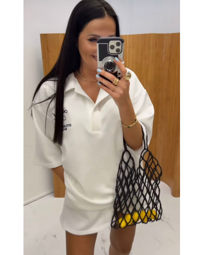 Komplet dresowy polo La Milla biały