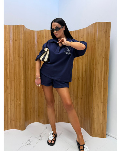 Komplet dresowy polo La Milla granatowy