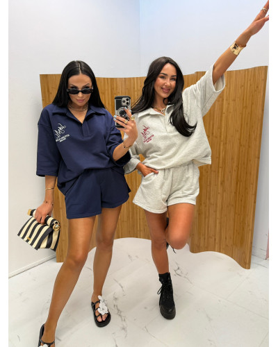 Komplet dresowy polo La Milla szary