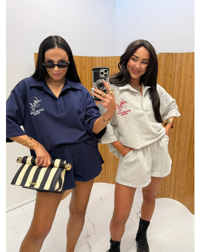 Komplet dresowy polo La Milla szary