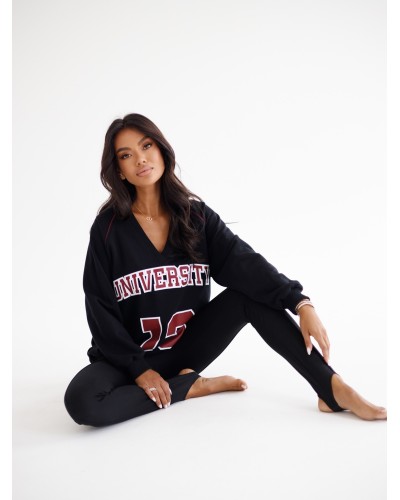 Bluza University 13 By o la la...! czarna z merlotem