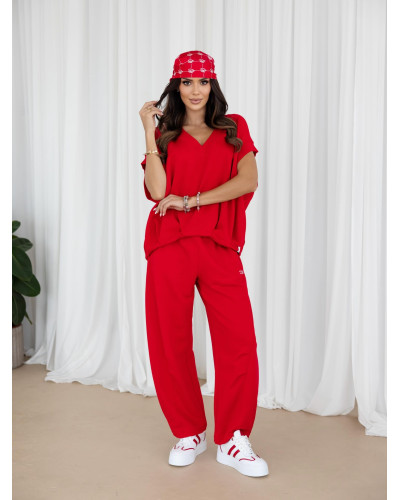 Bluza bez rękawów oversize By o la la...! red kiss