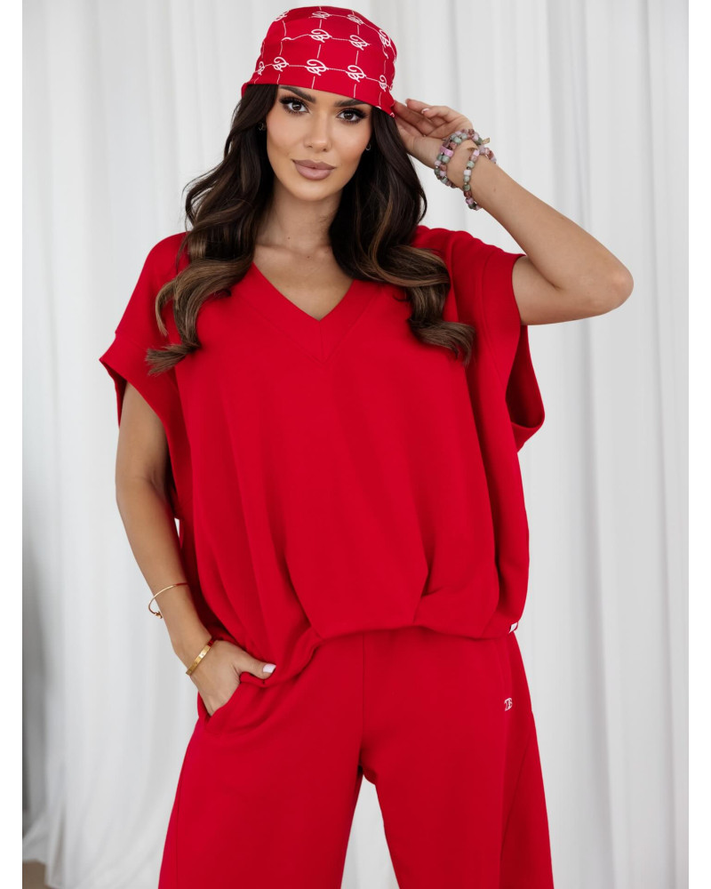 Bluza bez rękawów oversize By o la la...! red kiss