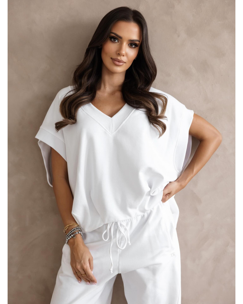 Bluza bez rękawów oversize By o la la...! biała