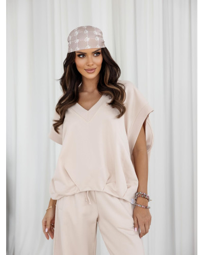 Bluza bez rękawów oversize By o la la...! nude