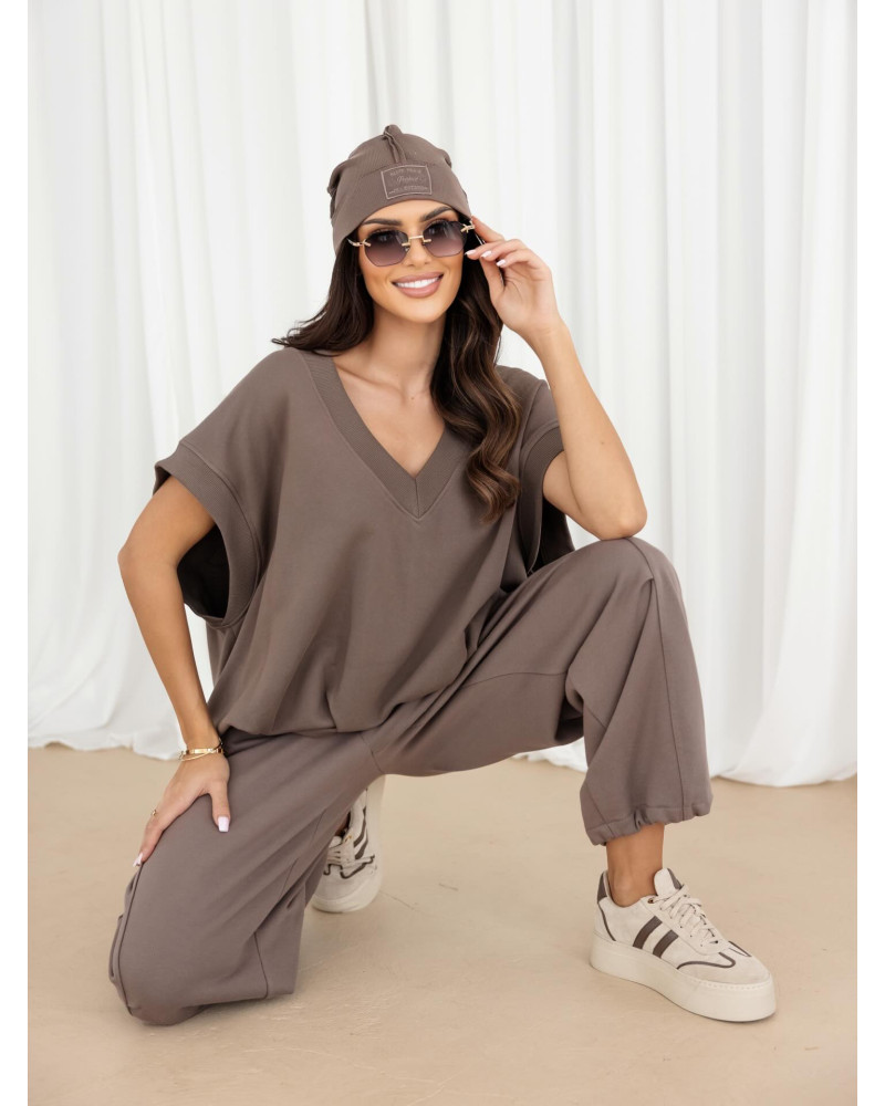 Bluza bez rękawów oversize By o la la...! kakao