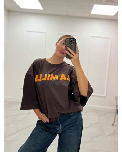 T-shirt Paris La Milla czekoladowa