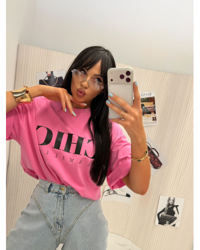 T-shirt oversize CHIC La Milla różowy