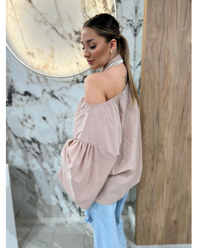 Bluzka hiszpanka z chustką By o la la...! beżowa