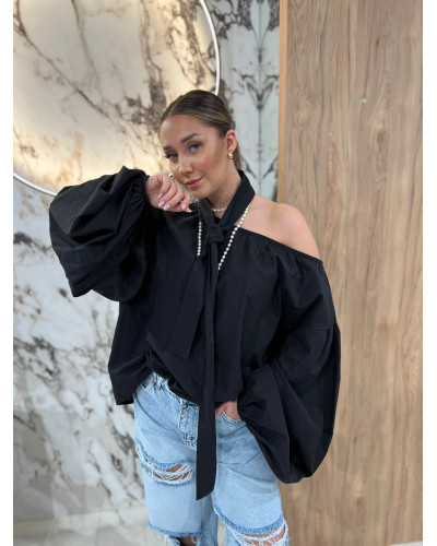 Bluzka hiszpanka z chustką By o la la...! czarna
