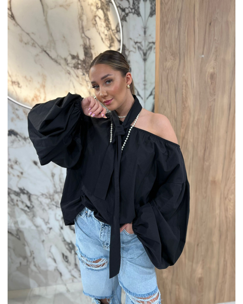 Bluzka hiszpanka z chustką By o la la...! czarna