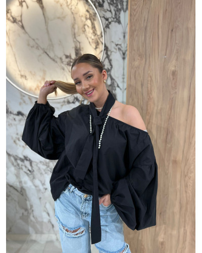 Bluzka hiszpanka z chustką By o la la...! czarna