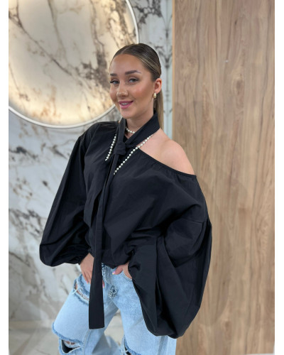 Bluzka hiszpanka z chustką By o la la...! czarna
