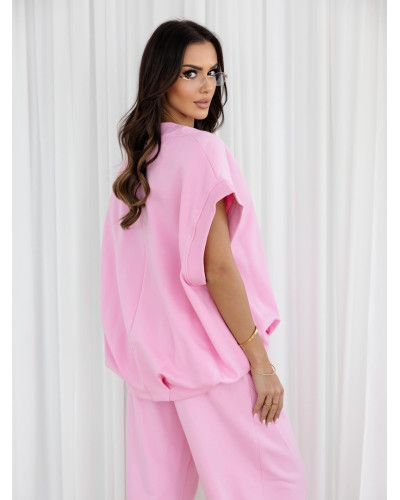 Bluza bez rękawów oversize By o la la...! sugar pink