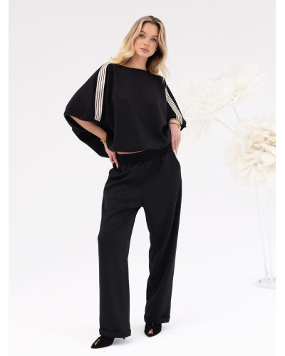 Komplet dresowy z paskami By o la la...! czarny