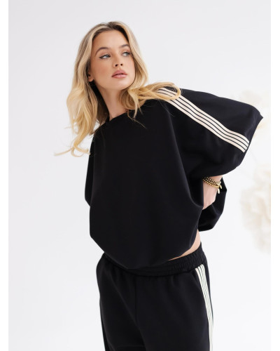 Komplet dresowy z paskami By o la la...! czarny