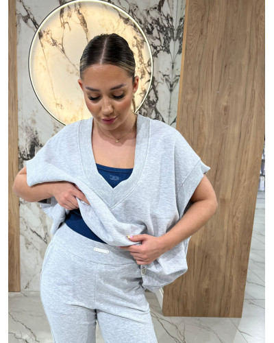 Spodnie dresowe By o la la...! szary melanż