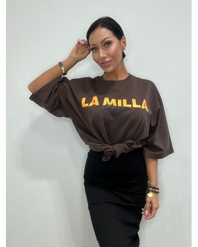 T-shirt Paris La Milla czekoladowa
