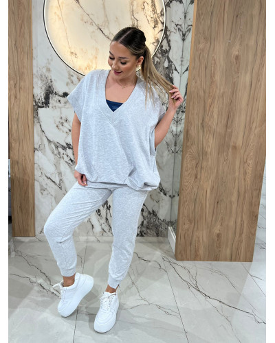 Spodnie dresowe By o la la...! szary melanż