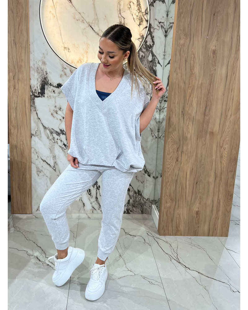 Spodnie dresowe By o la la...! szary melanż