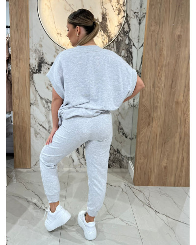 Spodnie dresowe By o la la...! szary melanż