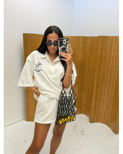 Komplet dresowy polo La Milla biały