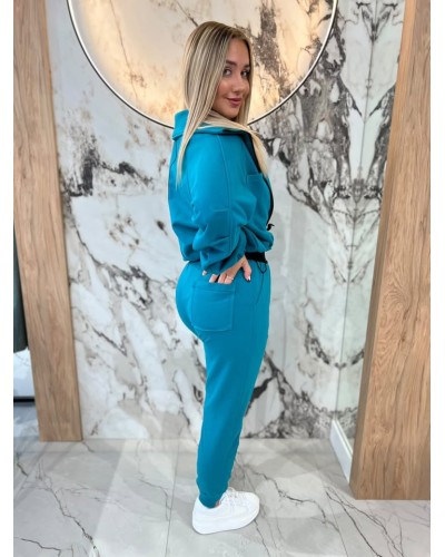 Spodnie dresowe serduszka By o la la...! petrol