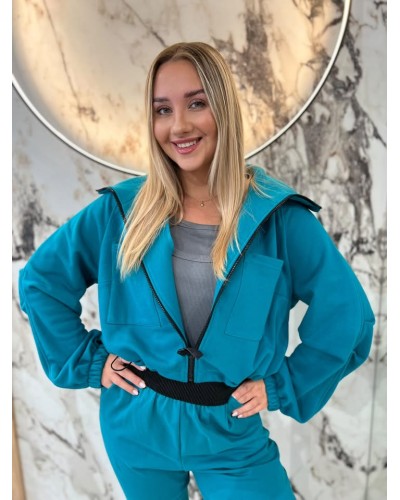 Spodnie dresowe serduszka By o la la...! petrol