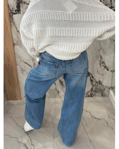 Spodnie jeansowe wide leg z dziurami By o la la...!