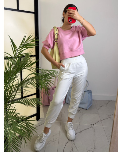 Spodnie dresowe By o la la...! śmietanowe