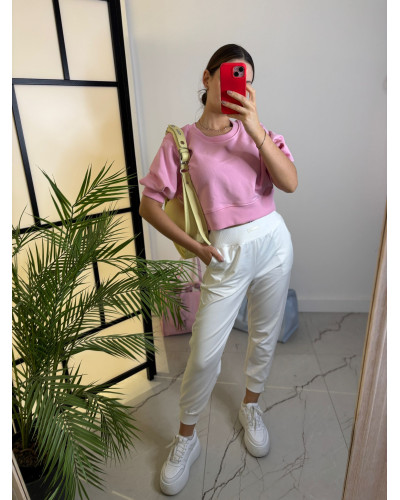 Spodnie dresowe By o la la...! śmietanowe