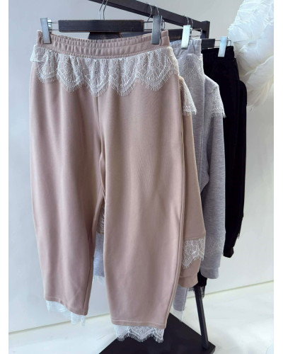 Komplet dresowy z koronką By o la la...! nude