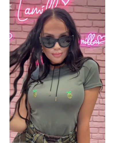 T-shirt cytrynki La Milla khaki