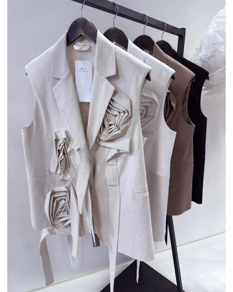 Kamizelka z różami By o la la...! czarna