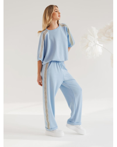 Komplet dresowy z paskami By o la la...! niebieski