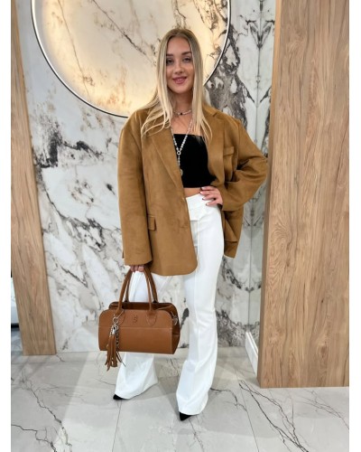 Marynarka welurowa By o la la...! camel