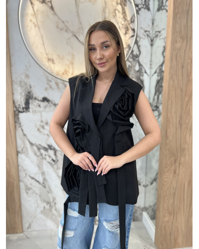 Kamizelka z różami By o la la...! czarna