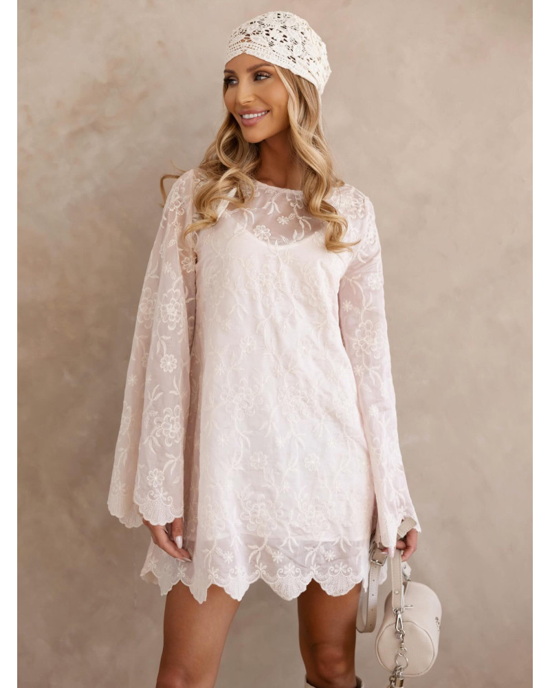 Sukienka koronkowa By o la la...! różowa