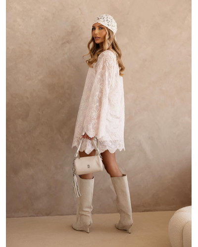 Sukienka koronkowa By o la la...! różowa