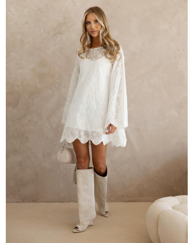 Sukienka koronkowa By o la la...! śmietankowa