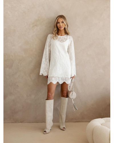 Sukienka koronkowa By o la la...! śmietankowa